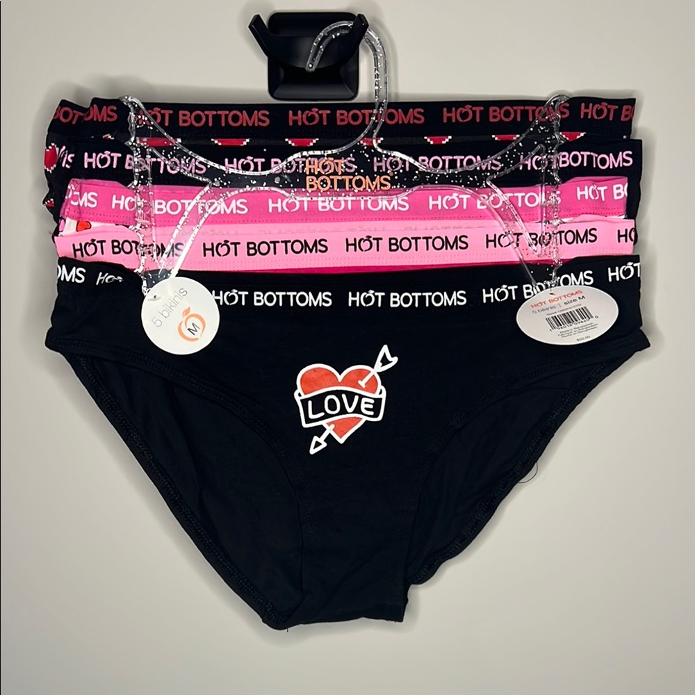 Hot Bottoms Black and Pink Panty Set